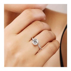 Round Shaped Moissanite Ring 2 CT Moissanite Ring 925 Sterling Silver Gift. Round Shaped Moissanite Ring 2 CT Moissanite Ring 925 Sterling Silver Gift.