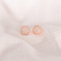 Round Shaped Moissanite Stud Earrings For Women 925 Sterling Silver Push Back.