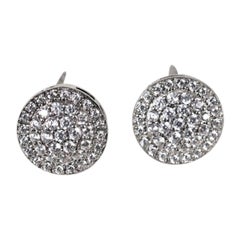 Round Shaped Moissanite Stud Earrings For Women 925 Sterling Silver Push Back.