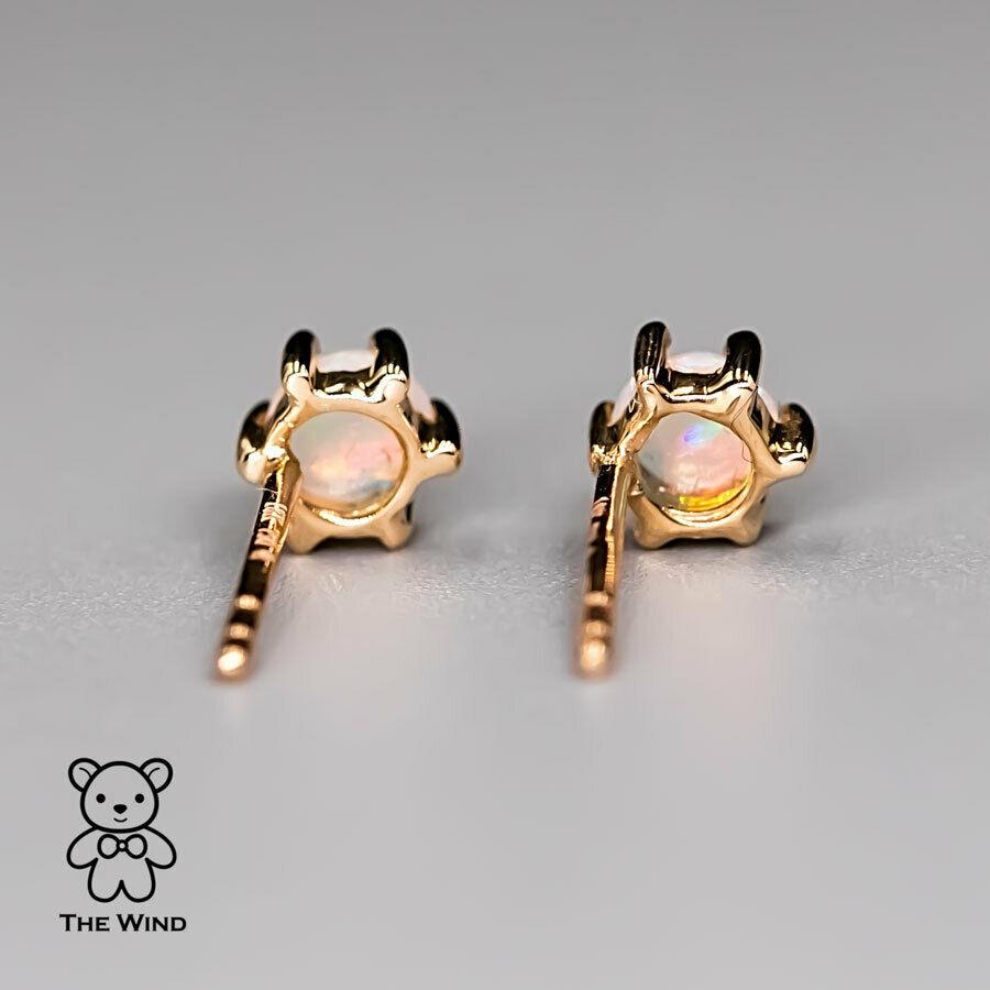 Orecchini con perno tondo a sei punte in oro giallo australiano solido 14K in vendita 1