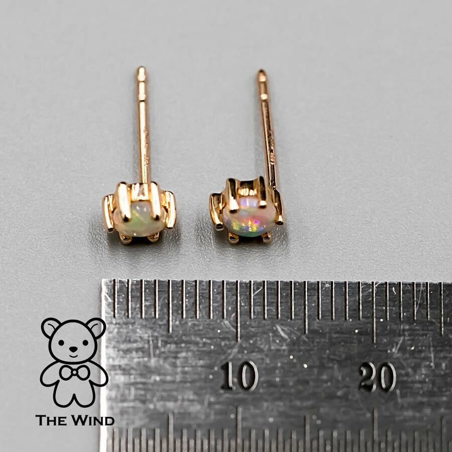 Orecchini con perno tondo a sei punte in oro giallo australiano solido 14K in vendita 2