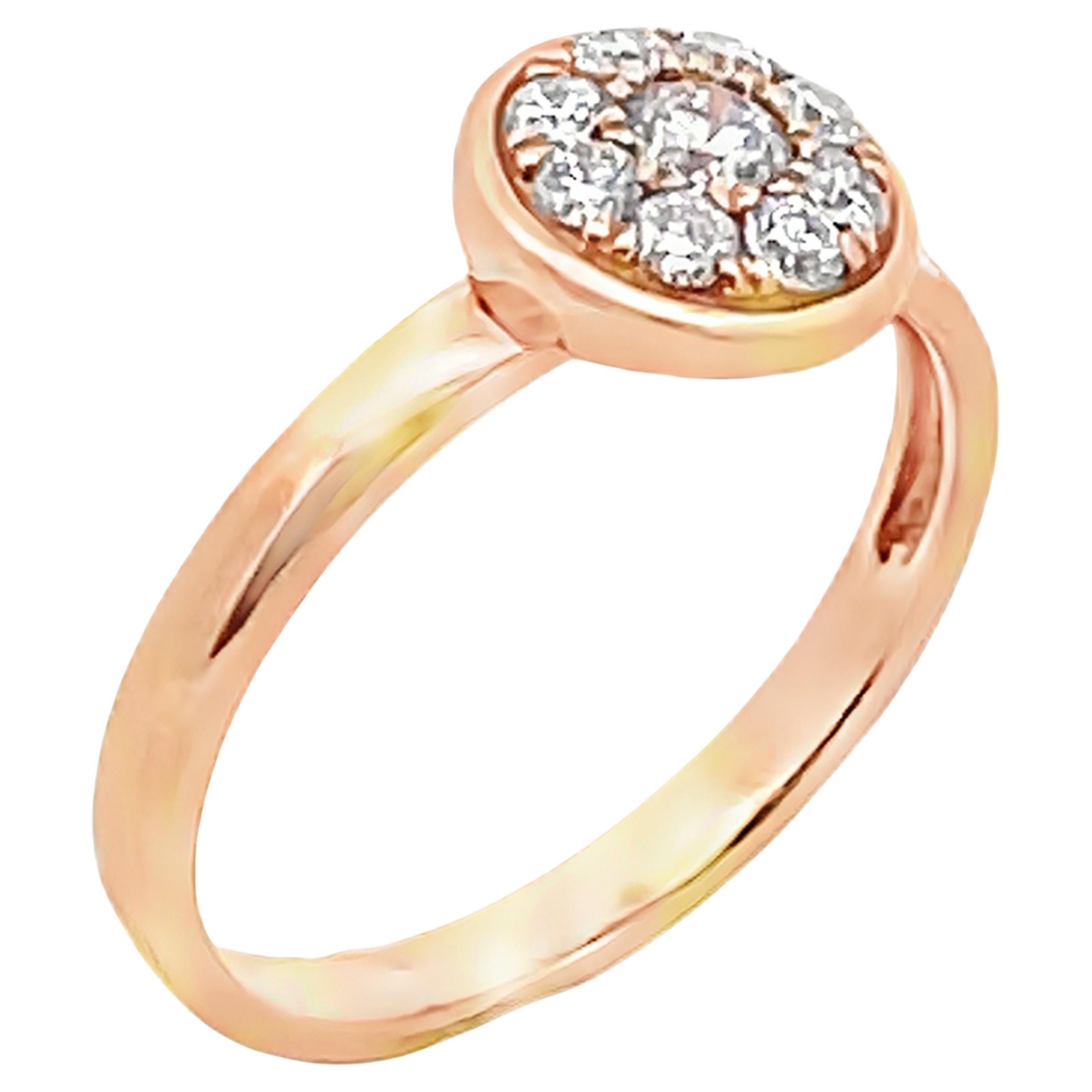 Round Shaped Stackable Ring with 0.32 Carat Round Diamonds in 18K Rose Gold For Sale