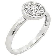 Round Shaped Stackable Ring with 0.32 Carat Round Diamonds in 18K White Gold