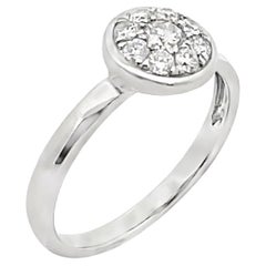 Round Shaped Stackable Ring with 0.32 Carat Round Diamonds in 18K White Gold