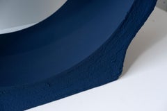 Round Shelf with Blue Matte Finish, Colored Glass, by Erik Olovsson