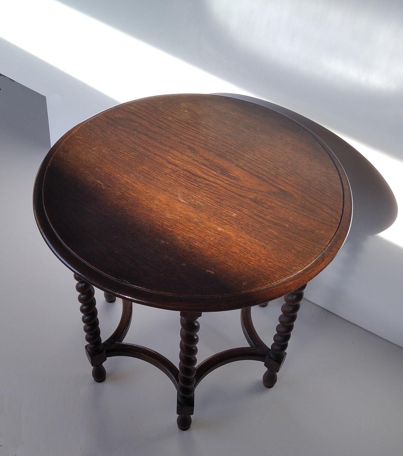 Round Side Table Barley Twist Legs, Late 19th Century 3