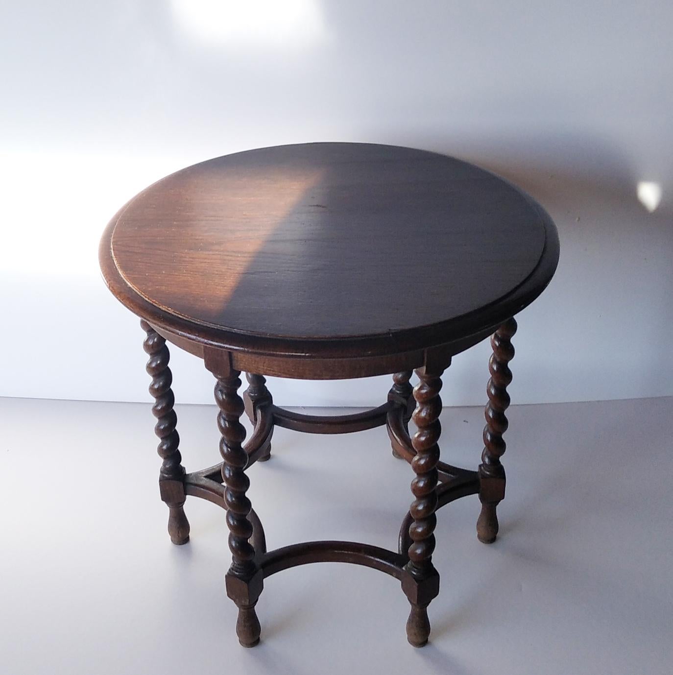 Round Side Table Barley Twist Legs, Late 19th Century 1