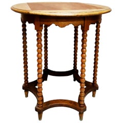  Round  Side Table Bobbin Turned Legs, Late 19th Century 