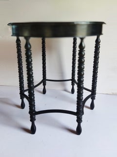 Round Side Table Bobbin Turned Legs, Late Spain