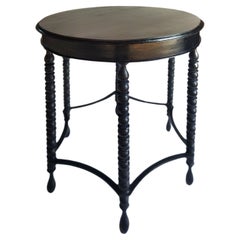 Round Side Table Bobbin Turned Legs, Late Spain