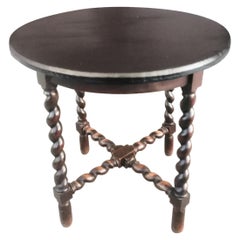  Side Table Features Barley Twist Legs, 19th Century