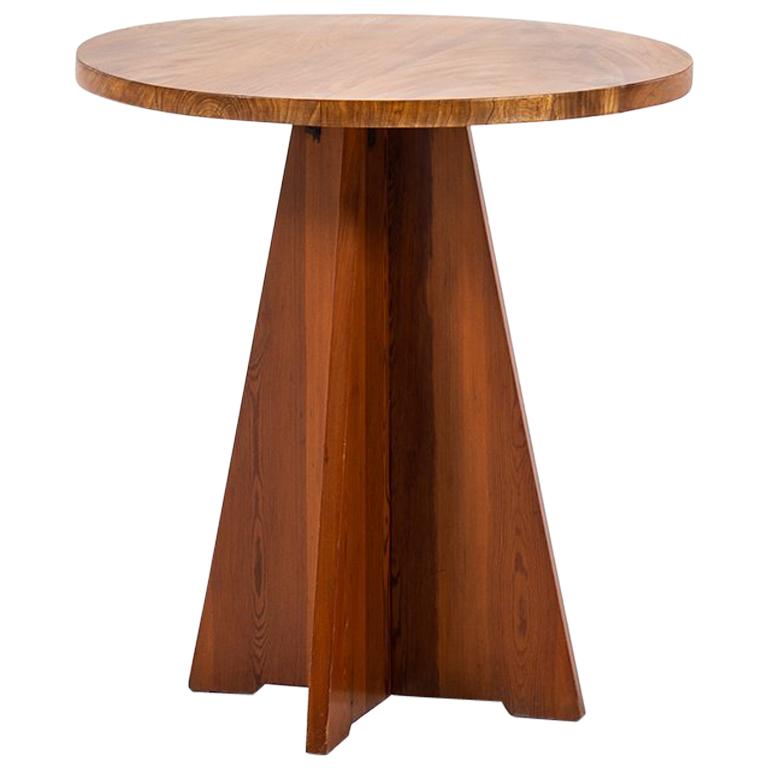 Round Side Table in Oregon Pine and Elm