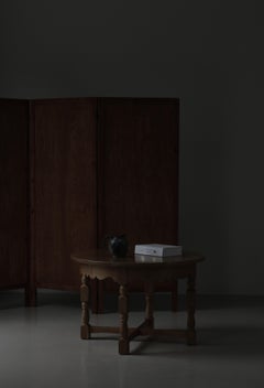 Round Side Table in Quartersawn Oak by Henry Kjærnulf, 1960s, Denmark