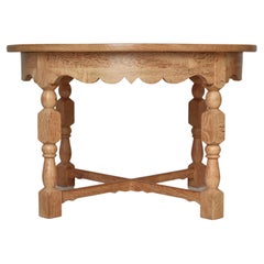 Round Side Table in Quartersawn Oak by Henry Kjærnulf, 1960s, Denmark