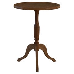 Round Side Table in Solid Oak, Anton Kildeberg, Midcentury, Model 210, 1960s