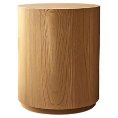 Round Side Table Made of Oak Veneer by Nono Furniture