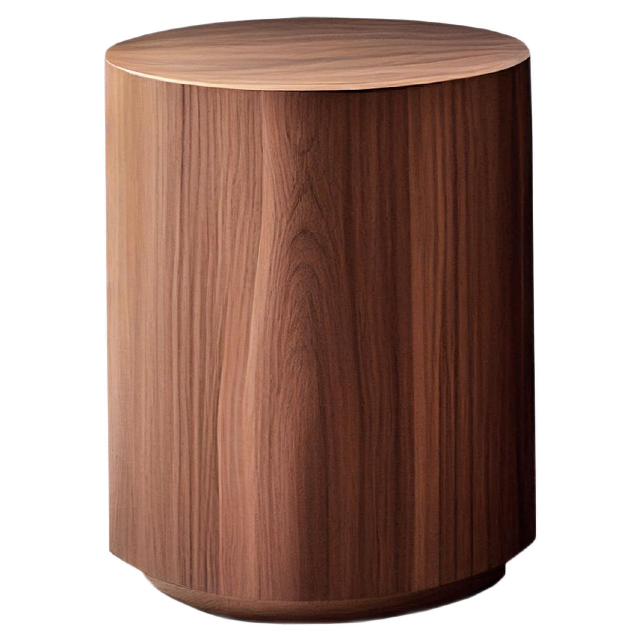 Round Side Table Made of Walnut Veneer by Nono Furniture For Sale