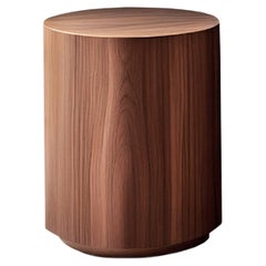 Round Side Table Made of Walnut Veneer by Nono Furniture