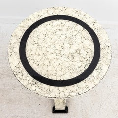 Round Side Table with Faux Crackled Finish