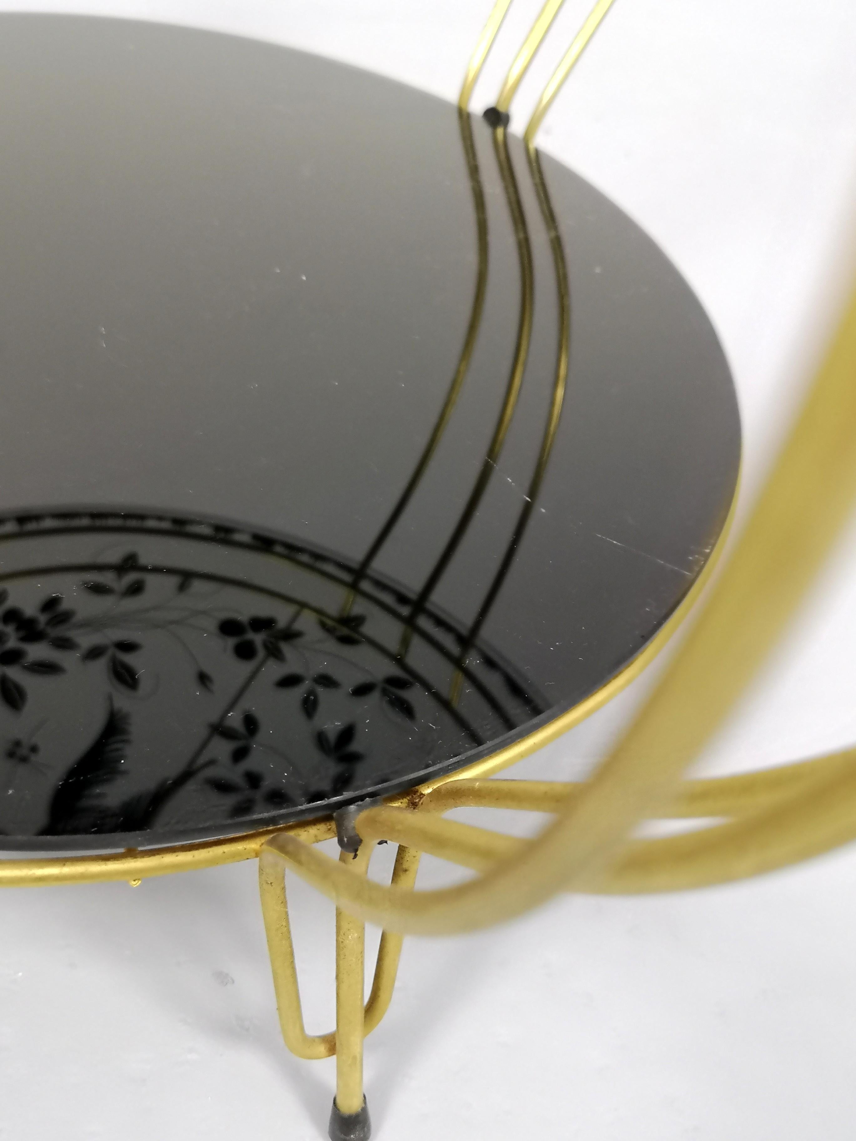 Tavolino rotondo con motivo di uccelli Phoenix in vendita 2