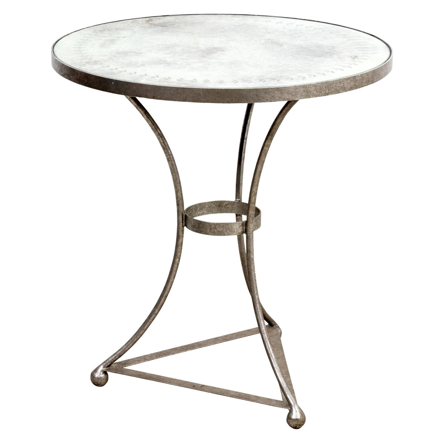 Round Side Table with Silver Gilt
