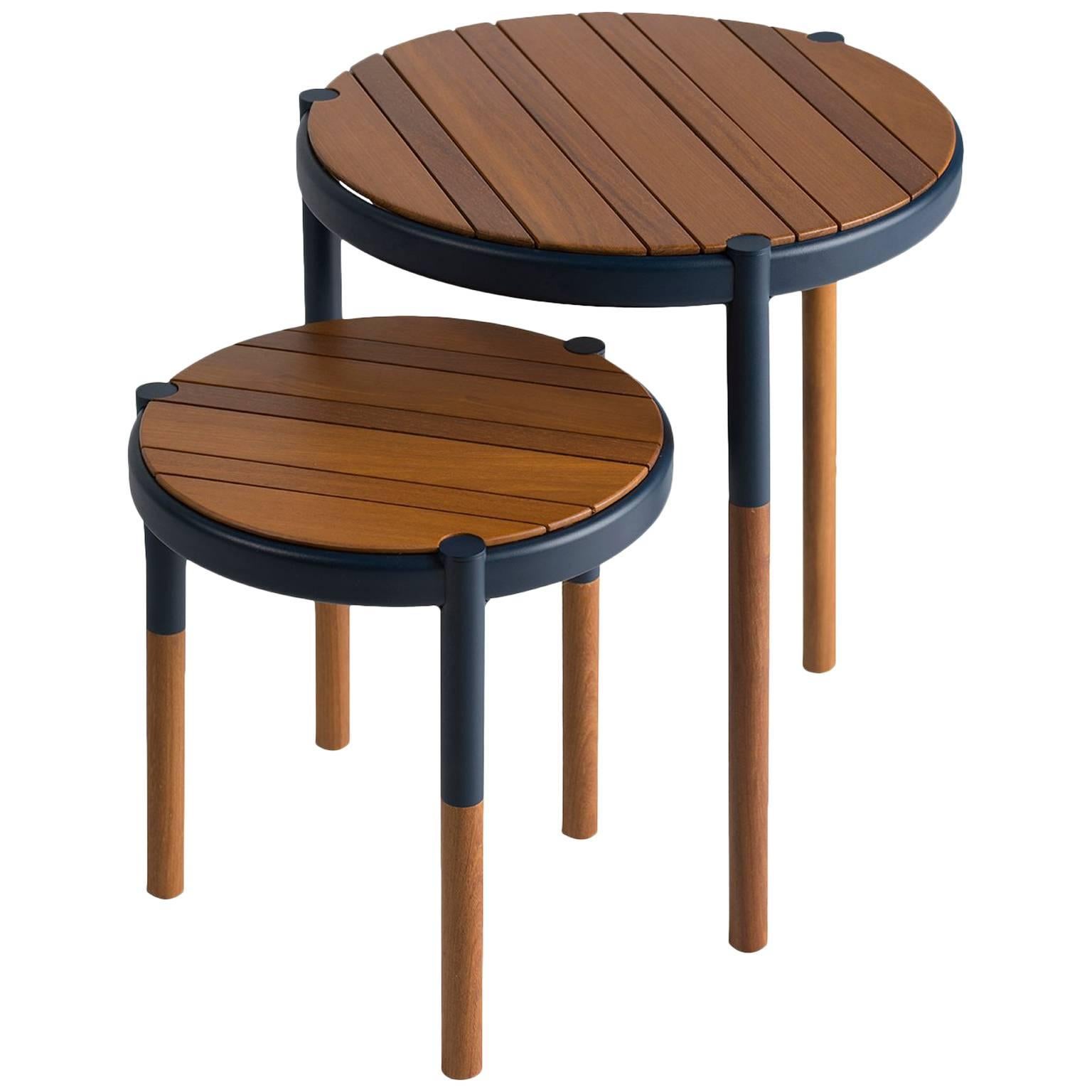 Round Side Tables in Minimalist Design for Outdoor Use For Sale