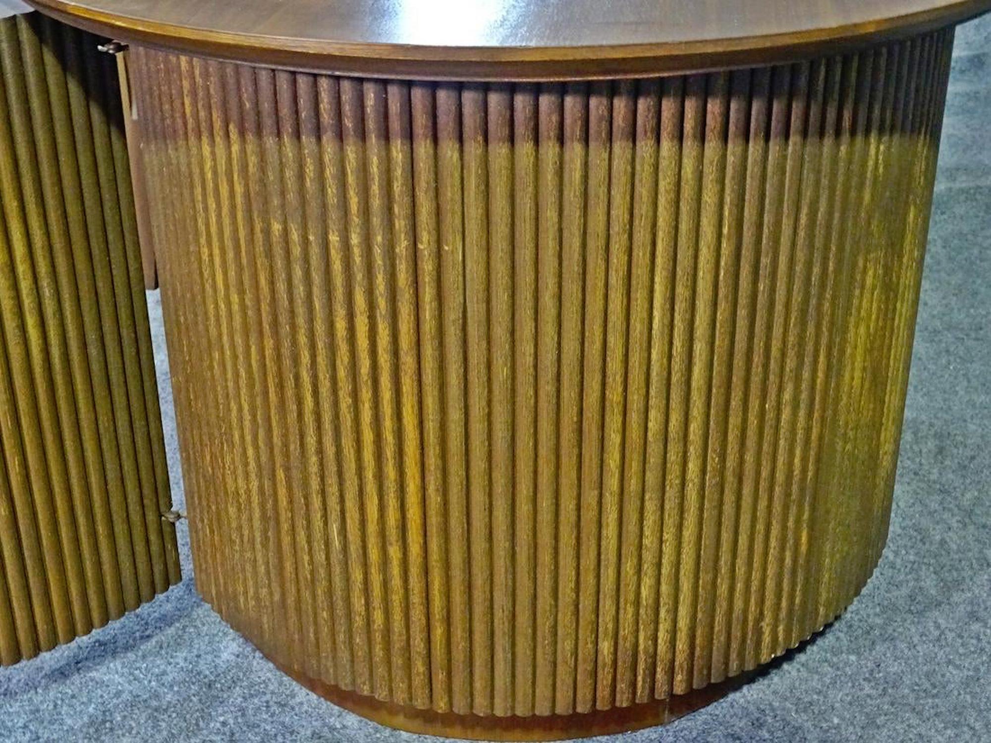 Mid-Century Modern Round Side Tables with Storage