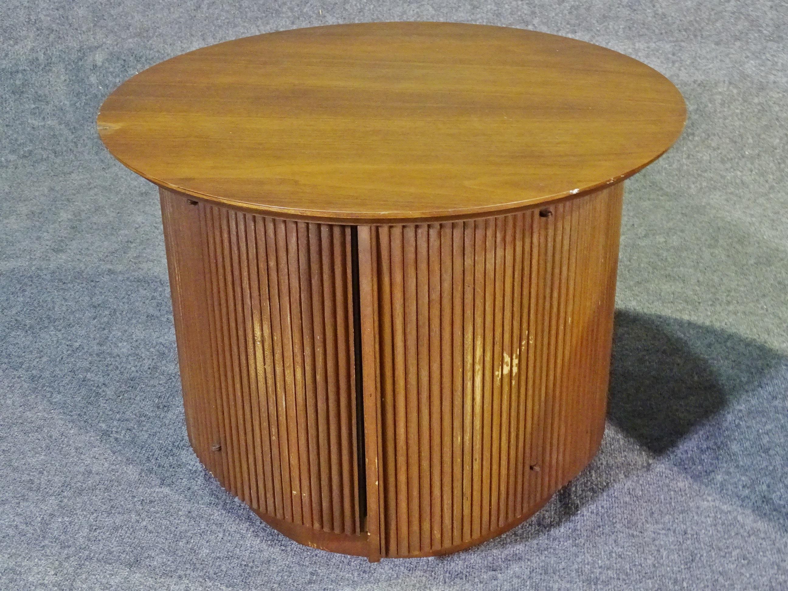 Round Side Tables with Storage In Good Condition In Brooklyn, NY