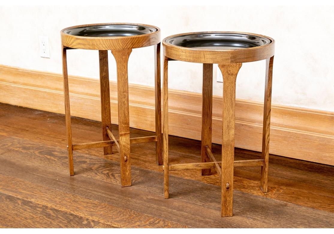 Round Side Tray Table Pair by Gregorios Pineo 4
