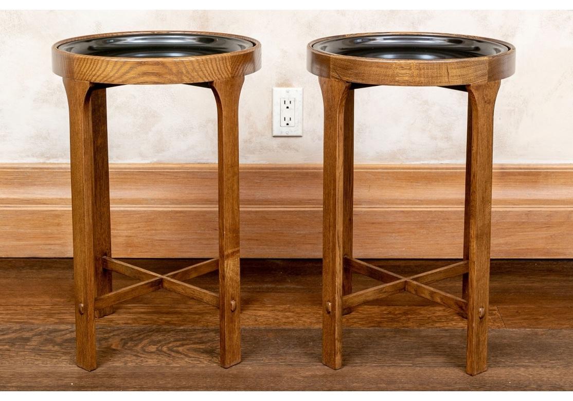 Round Side Tray Table Pair by Gregorios Pineo 7