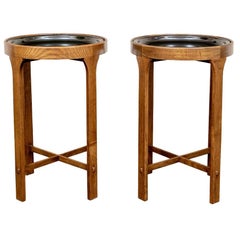 Round Side Tray Table Pair by Gregorios Pineo