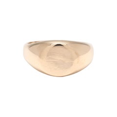 Bague signet ronde en or jaune 14 carats, taille 7,25