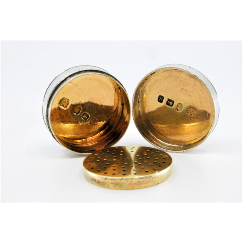 Silver Round silver and gold vinaigrette box from the George III period For Sale