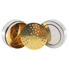 Round silver and gold vinaigrette box from the George III period