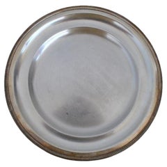 Round Silver Metal Dish Signed Ubner