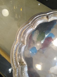 Round Silver Plate Tray by Cassetti, Italy, 1960s