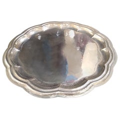 Round Silver Plate Tray by Cassetti, Italy, 1960s