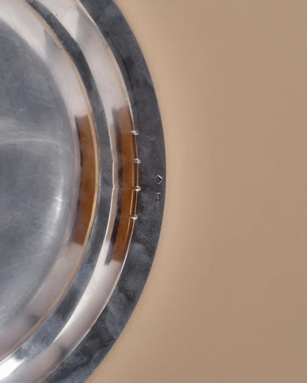 Piatto rotondo placcato in argento, Samuel Askenfeld In condizioni buone in vendita a PARIS, FR