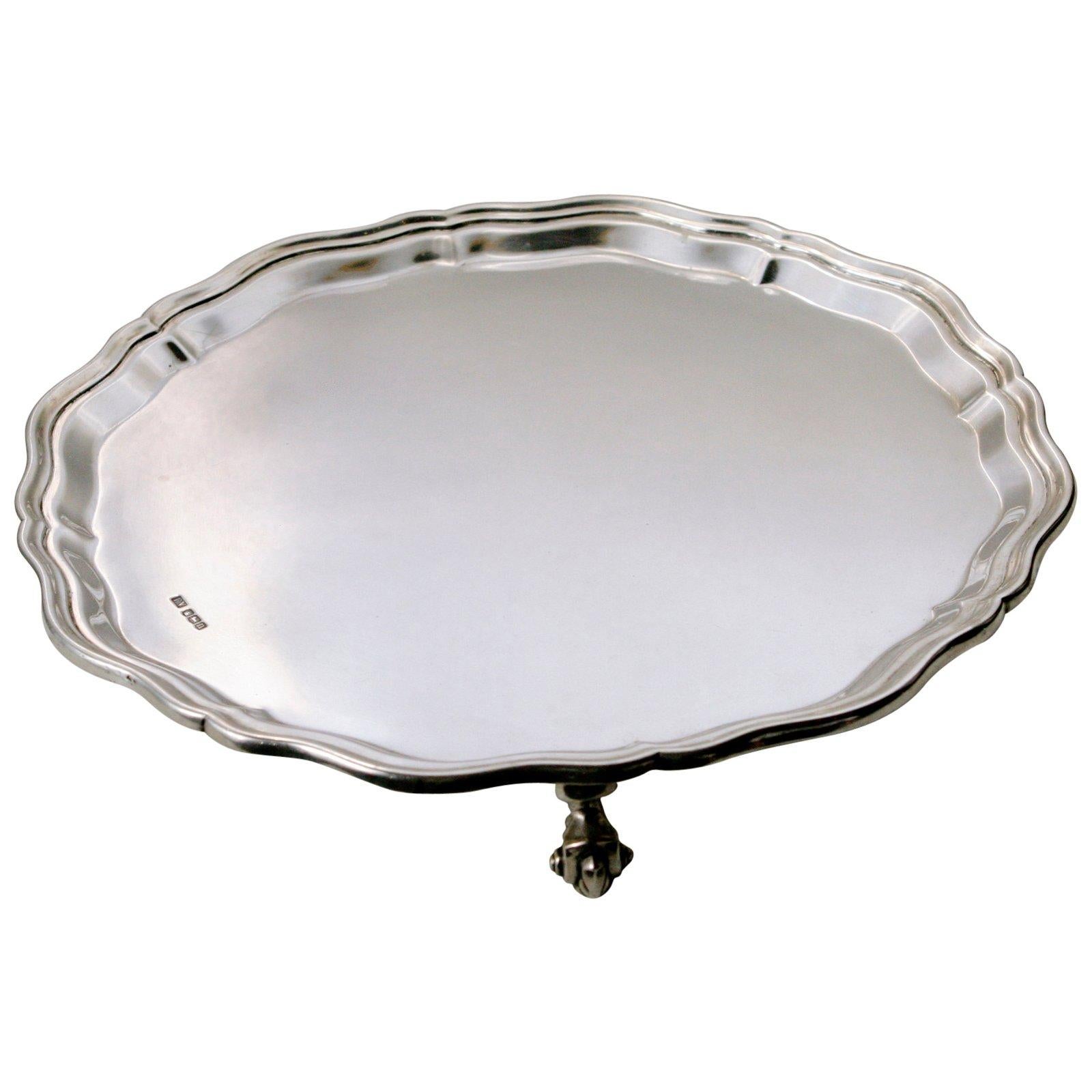 Round Silver Tray For Sale