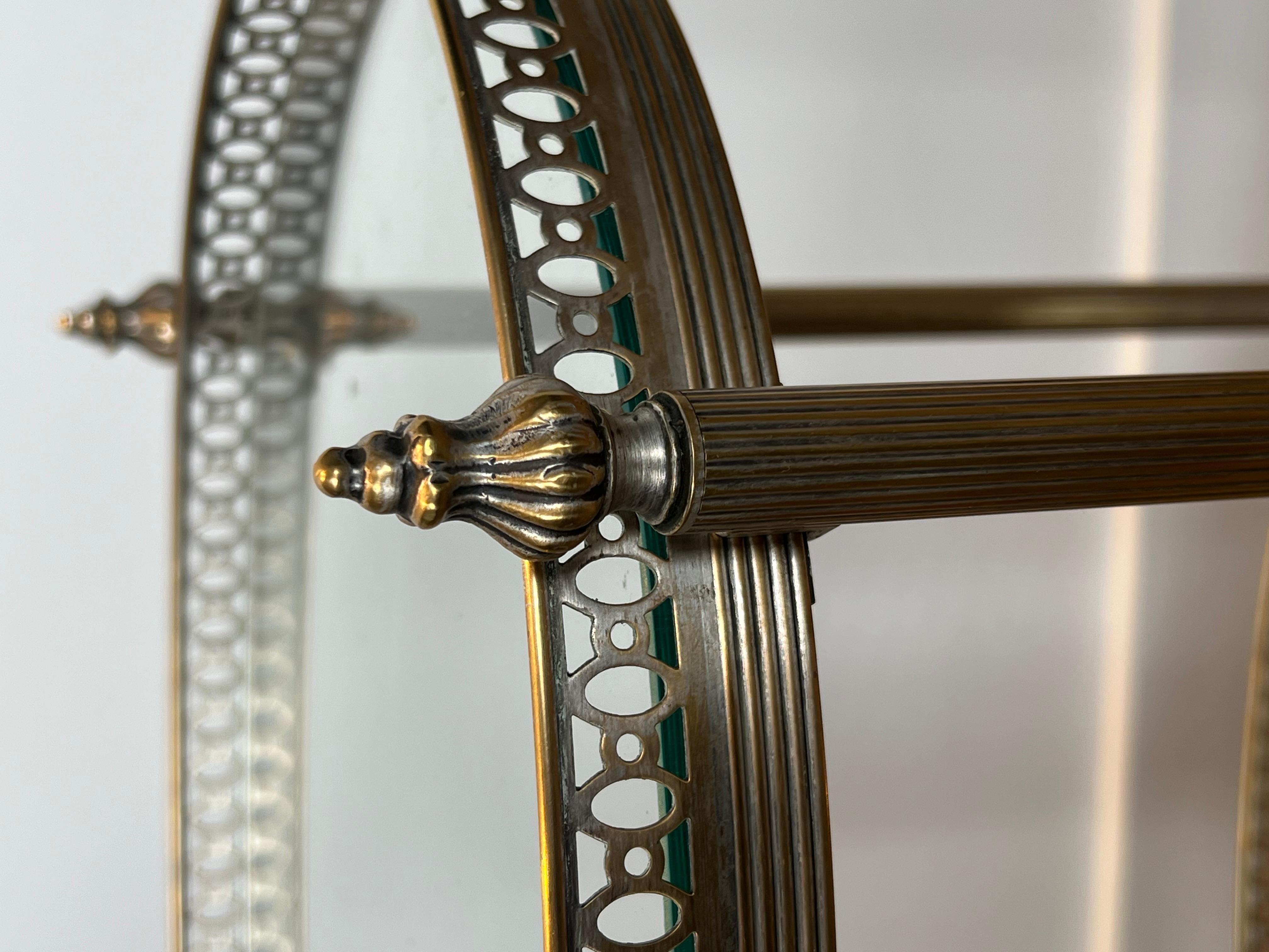 Round Silvered Brass Drinks Trolley by Maison Bagués For Sale 10