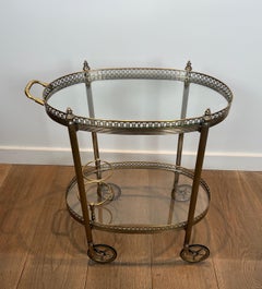 Runder Getränkewagen aus versilbertem Messing von Maison Bagués
