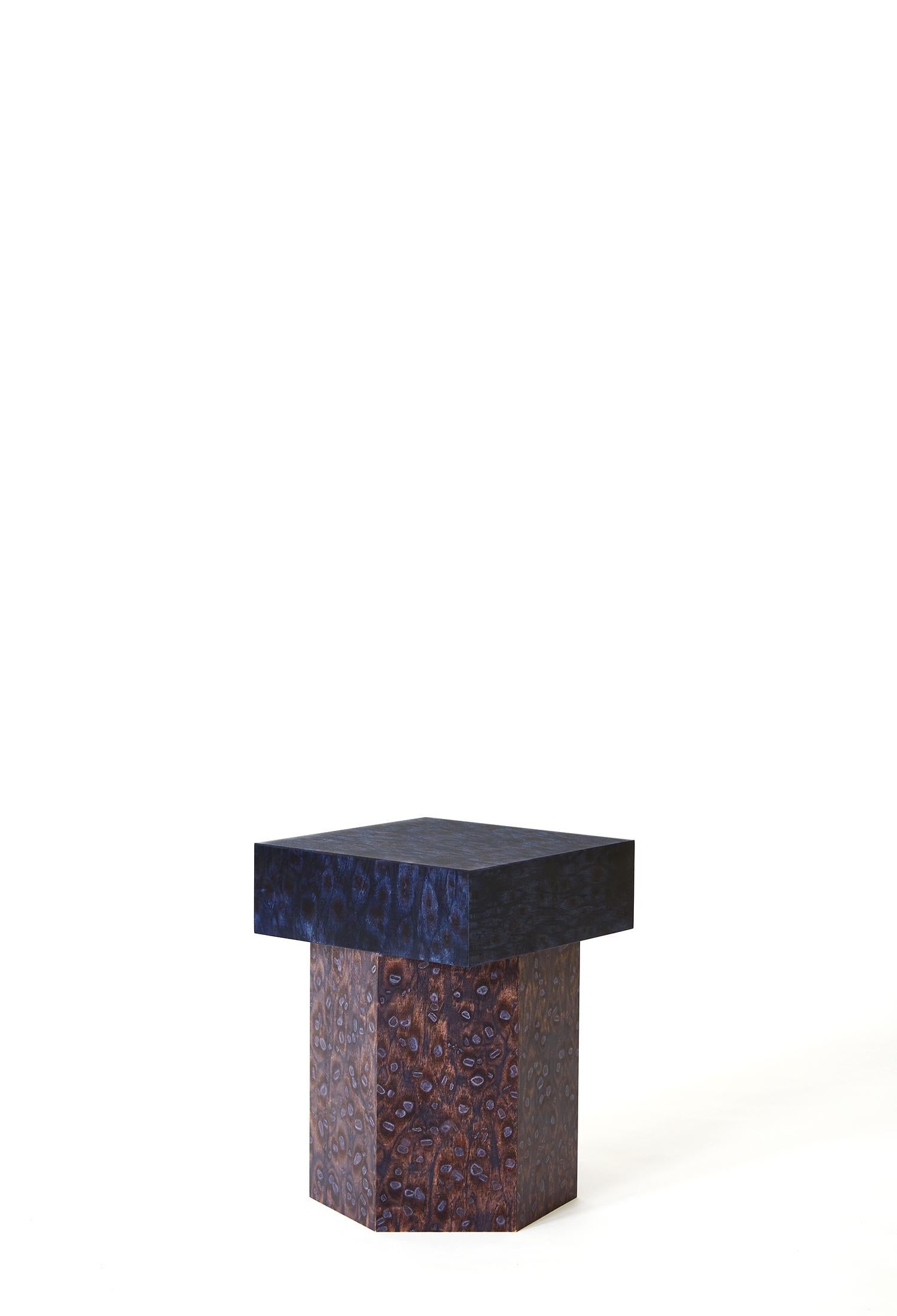 German Round Slim Osis Hexagon Base Side Table by Llot Llov For Sale
