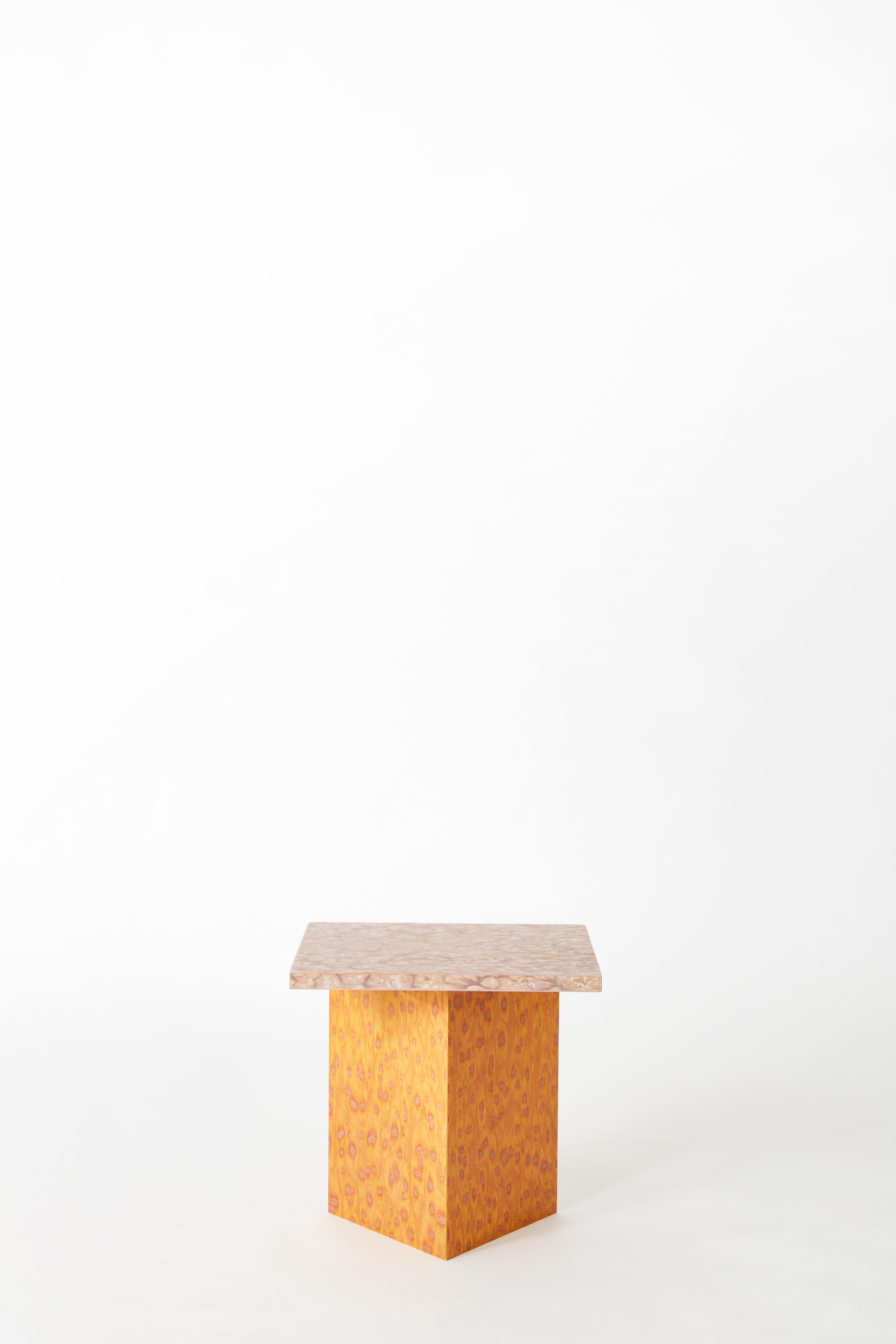 Modern Round Slim Osis Triangle Base Side Table by Llot Llov