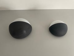 Runder kleiner und großer Satz schwarzer Metall-Leuchten von BEGA, 1970er, Deutschland