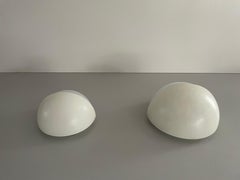 Runder kleiner und großer Satz weißer Metall-Leuchten von BEGA, 1970er, Deutschland