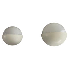 Runder kleiner und großer Satz weißer Metall-Leuchten von BEGA, 1970er, Deutschland