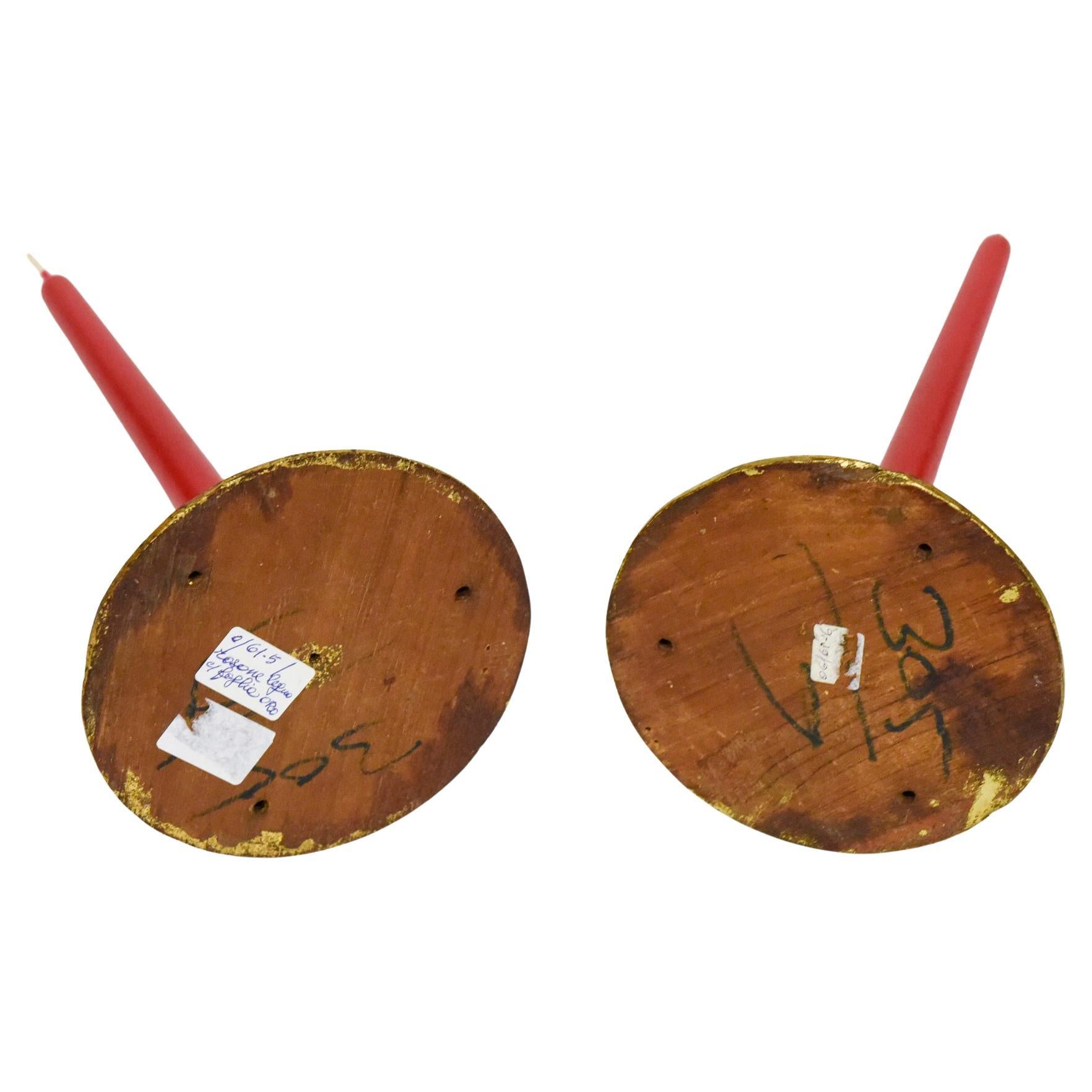 Runde kleine vergoldete Holzfriese im Angebot 2