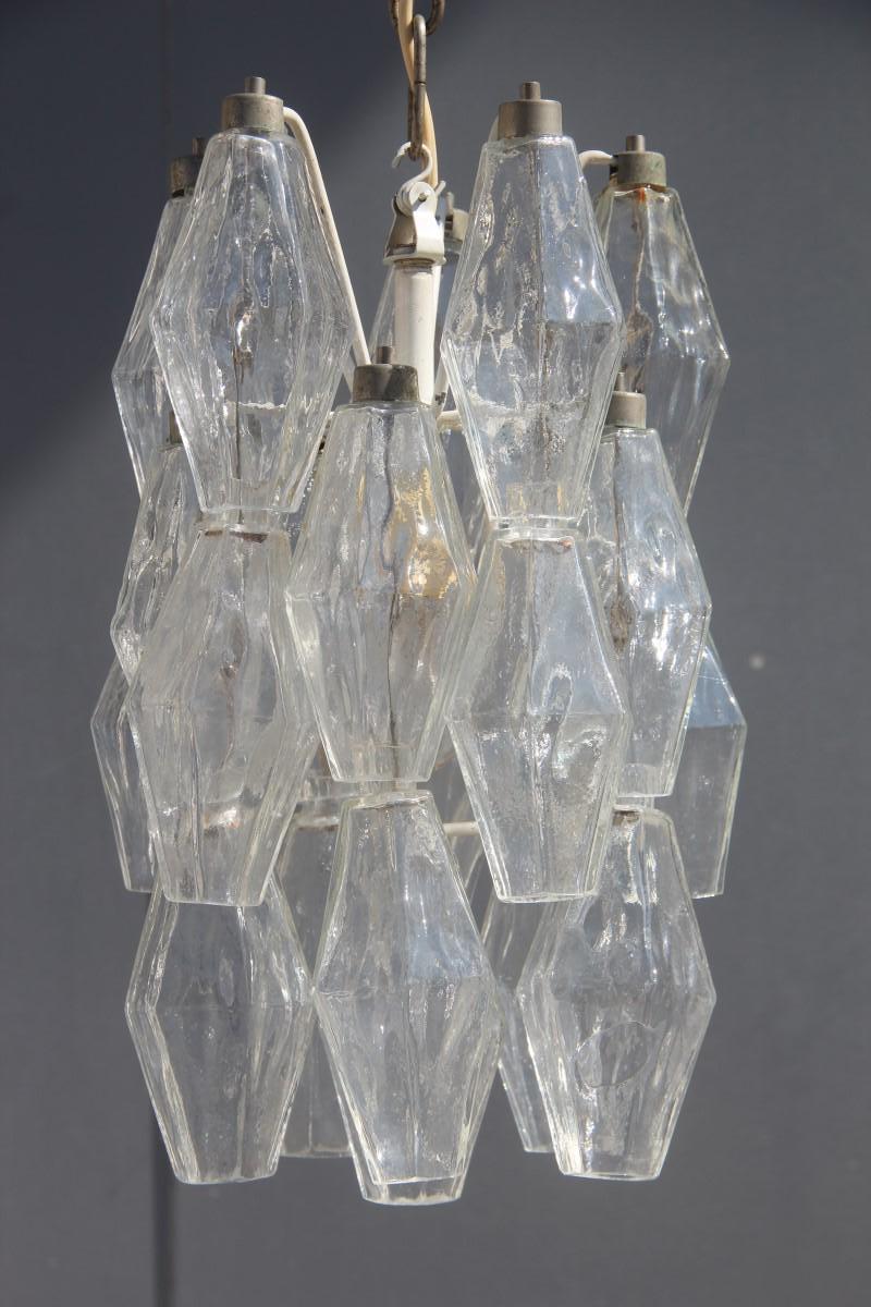 Round small Venini Poliedro Lantern Murano glass transparent 1960s midcentury.
Only glass height cm.35.
Only bulb lamp max 40 Watt.