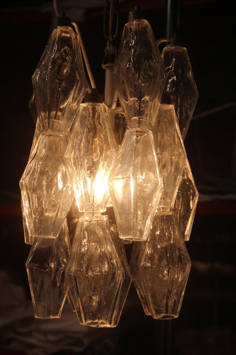 Mid-Century Modern Round Small Venini Poliedro Lantern Murano Glass Transparent 1960s Midcentury