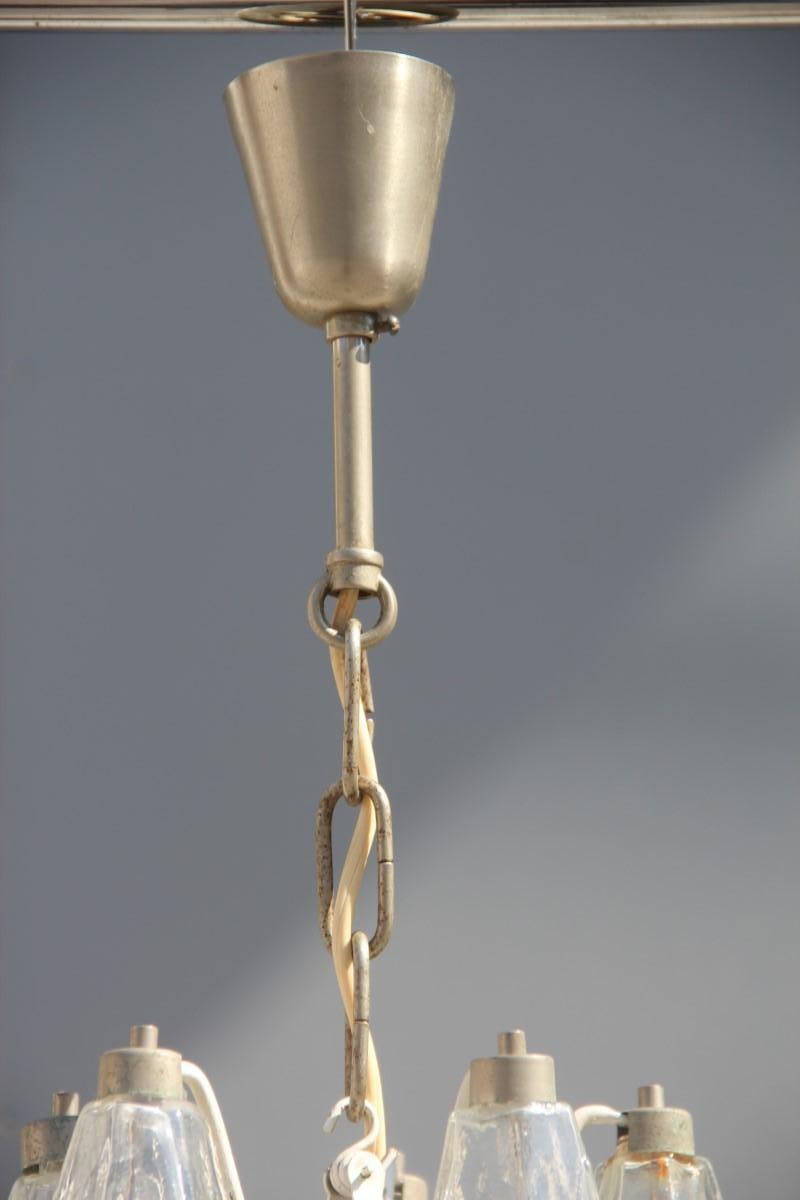 Italian Round Small Venini Poliedro Lantern Murano Glass Transparent 1960s Midcentury